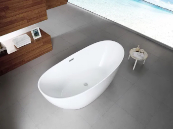 Ванна акриловая Azario GLASGOW 1800х800х665, свободностоящая, в комплекте с сифоном и металлической рамой, цвет белый GLA18080. Фото