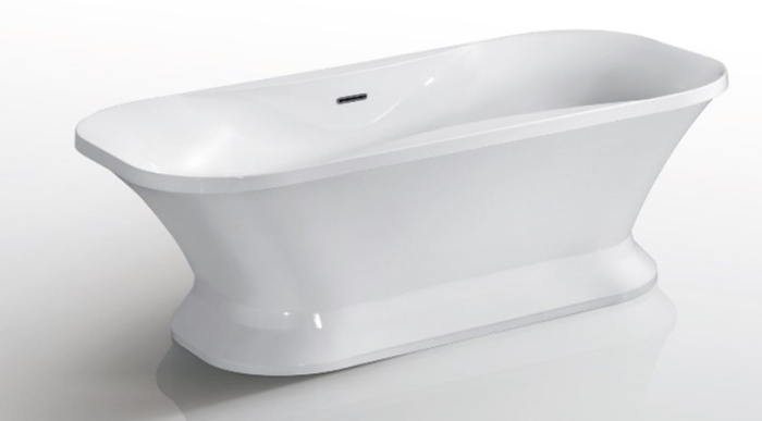 Ванна акриловая AZARIO BORDEAUX 1800x900x600, свободностоящая, в комплекте с сифоном и металлической рамой, белая BOR18090. Фото