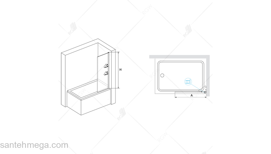 Шторка на ванну RGW SCREENS SC-54 03115408-11 80 см. Фото