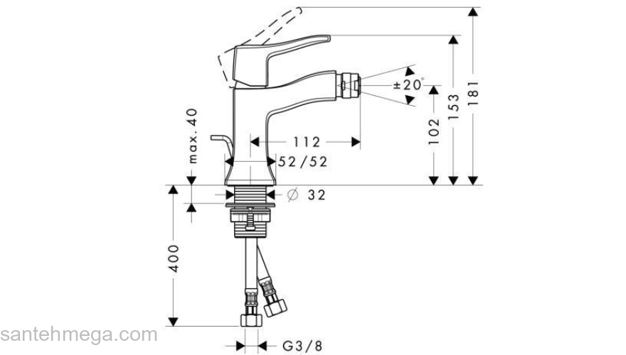 Смеситель для биде HANSGROHE Metris Classic 31275000. Фото