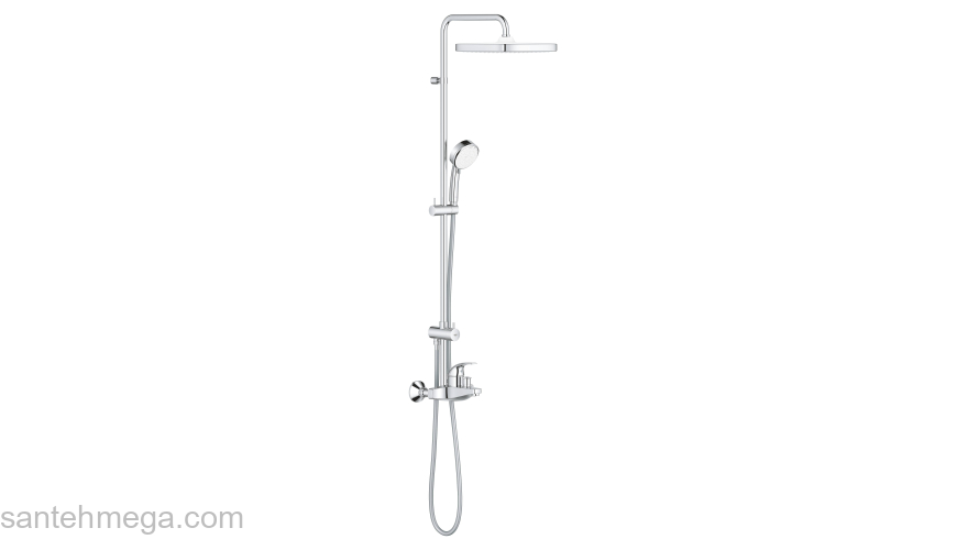 GROHE 26693000 Tempesta Cosmopolitan 250 Душевая система, с однорычажным смесителем для ванны, излив 202 мм, хром. Фото