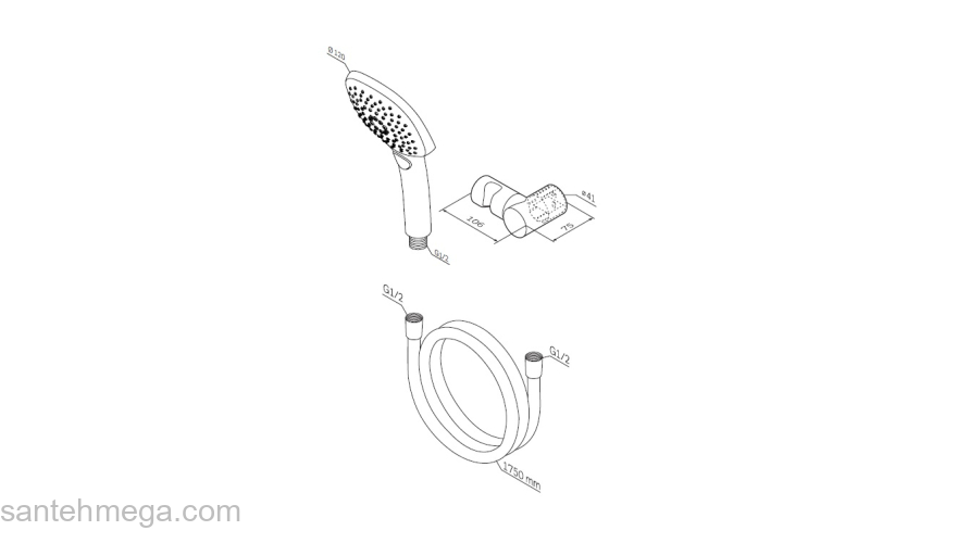 Душевой набор AM.PM Sensation F0113000. Фото
