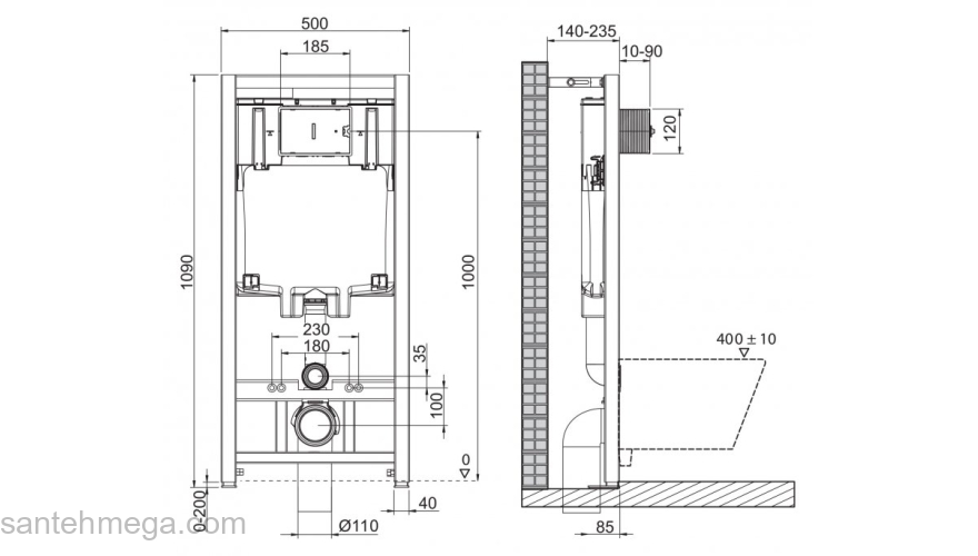 Унитаз подвесной BelBagno ARDENTE-C BB3202CHR-MB+BB3202SC-MB + Система инсталляции для унитазов BelBagno BB002-80 с кнопкой смыва BB007-PR-NERO.M. Фото