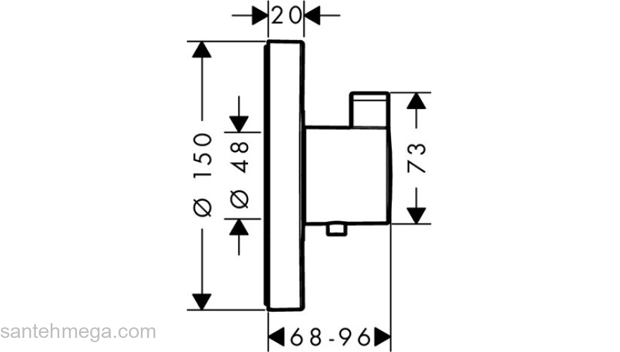 Термостат Hansgrohe ShowerSelect S Highflow 15741000. Фото