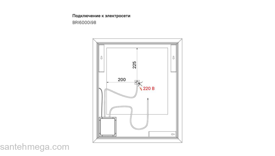 Зеркало 60 см Brick IDDIS BRI6000i98. Фото