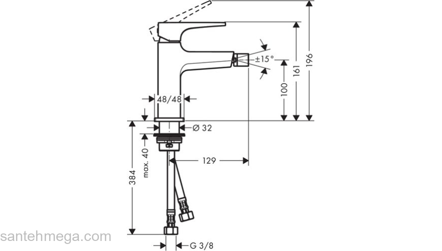 Смеситель для биде Hansgrohe Metropol 74520000. Фото