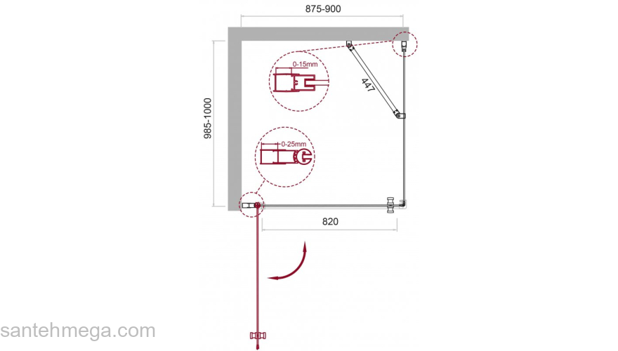 Душевой угол BELBAGNO ETNA-AH-1-90/100-C-Cr. Фото