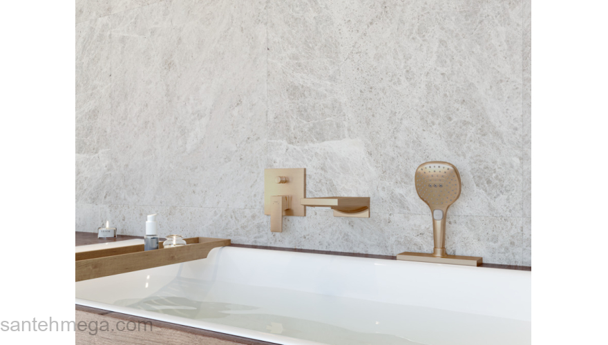 Излив Hansgrohe Metropol для ванны, 32543140, шлифованная бронза. Фото