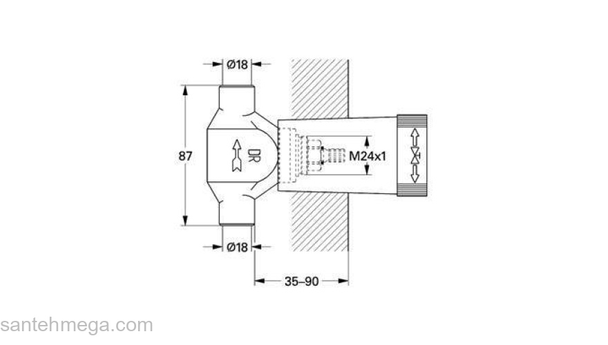 Механизм скрытого вентиля GROHE 29803000. Фото