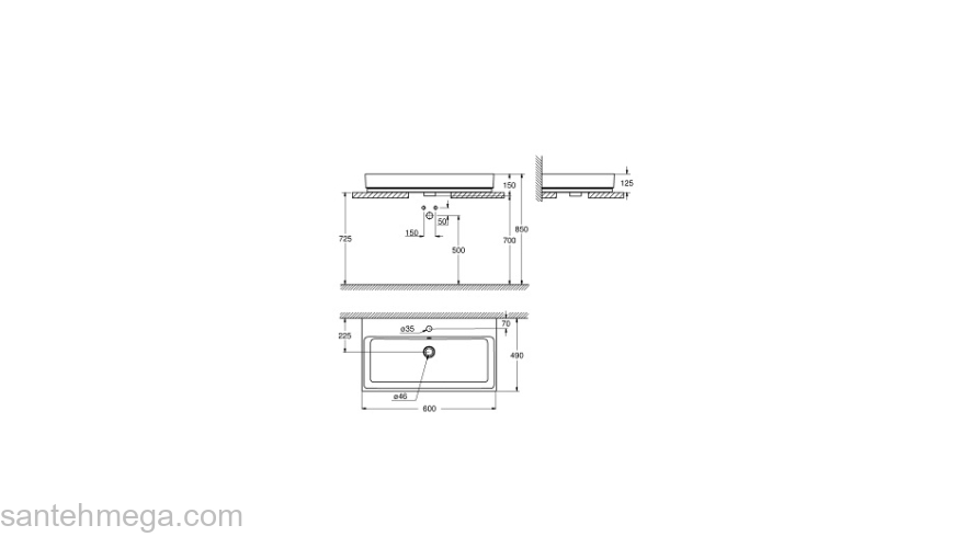 Раковина накладная GROHE Cube Ceramic 60х49 3947700H. Фото