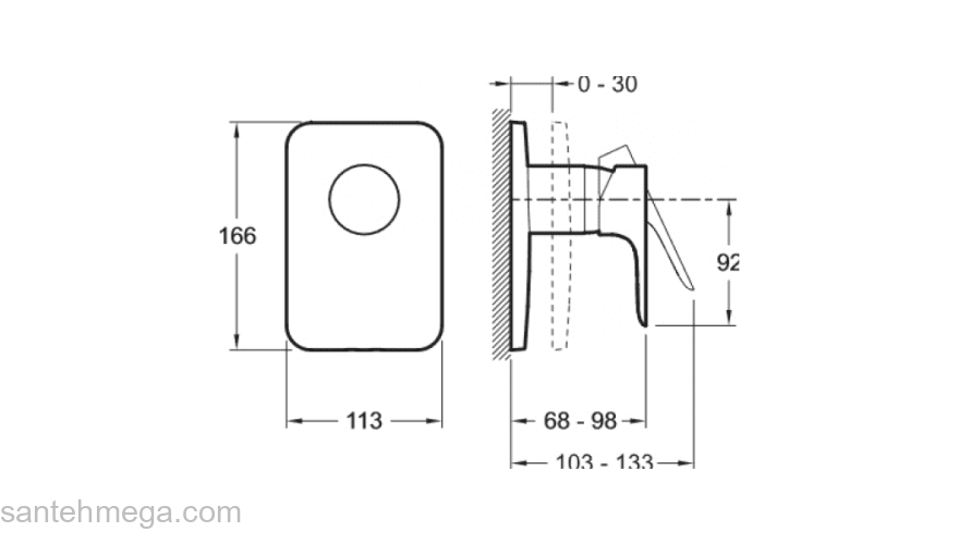 Смеситель для душа JACOB DELAFON Aleo E98705-CP. Фото