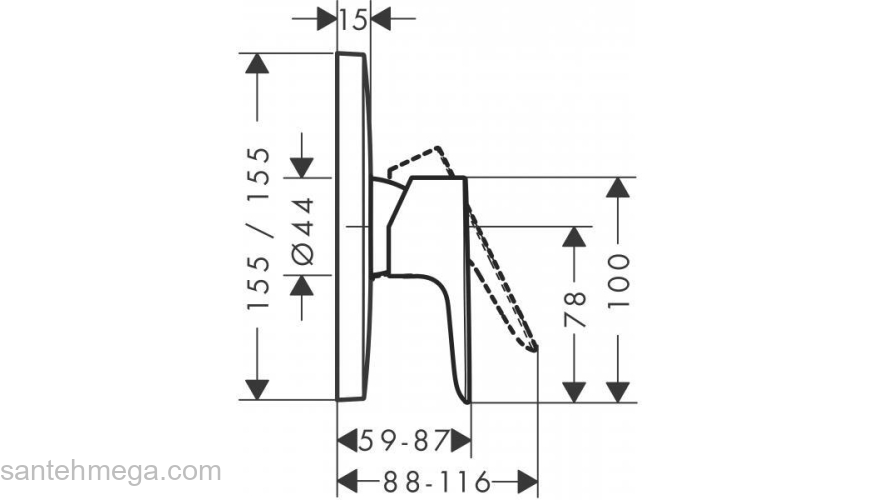 Смеситель для душа Hansgrohe Talis E 71765700. Фото
