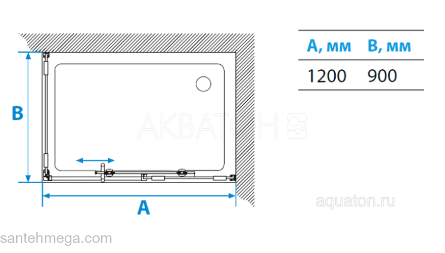 Душевое ограждение Акватон Ritsa прямоугольное R 90х120х200 1AX004SSXX000. Фото