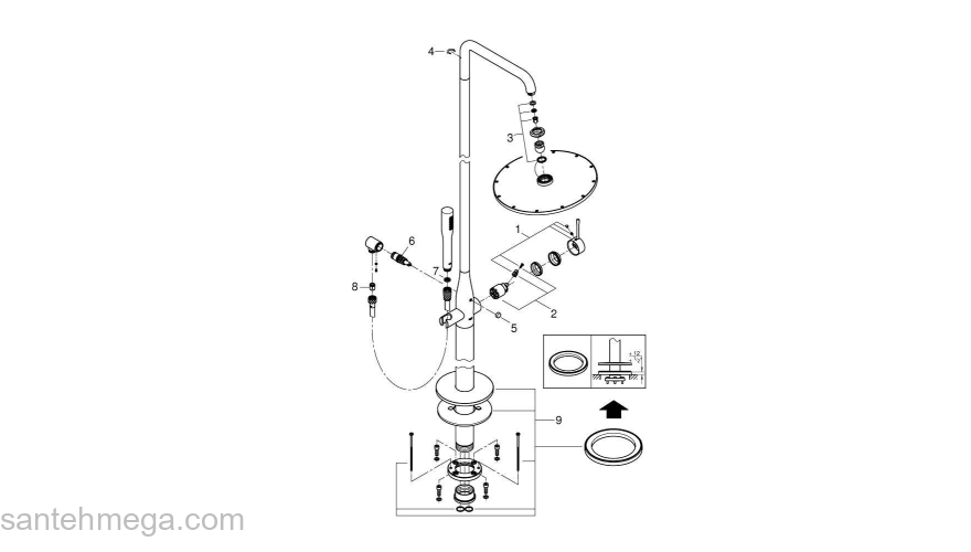 GROHE 23741DC1 Essence New Душ.сис.со смес,свободн-щая. Фото