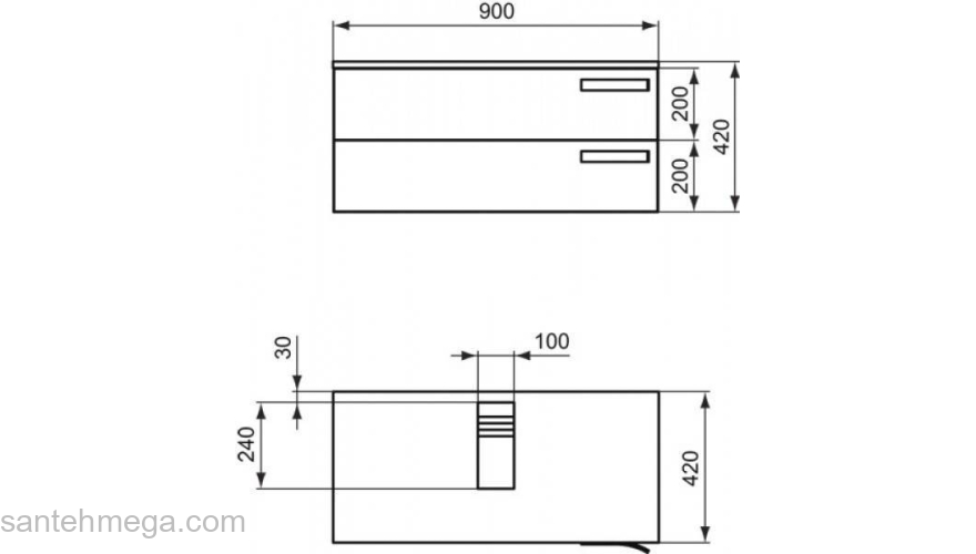 Тумба под раковину 90 см IDEAL STANDARD Strada K2726WG. Фото