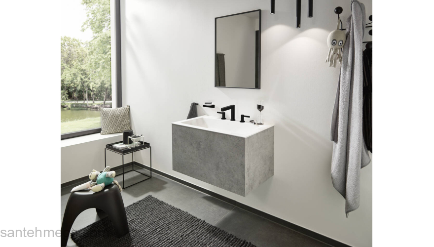 Мыльница AddStoris Hansgrohe 41746670, матовый черный для ванной комнаты. Фото