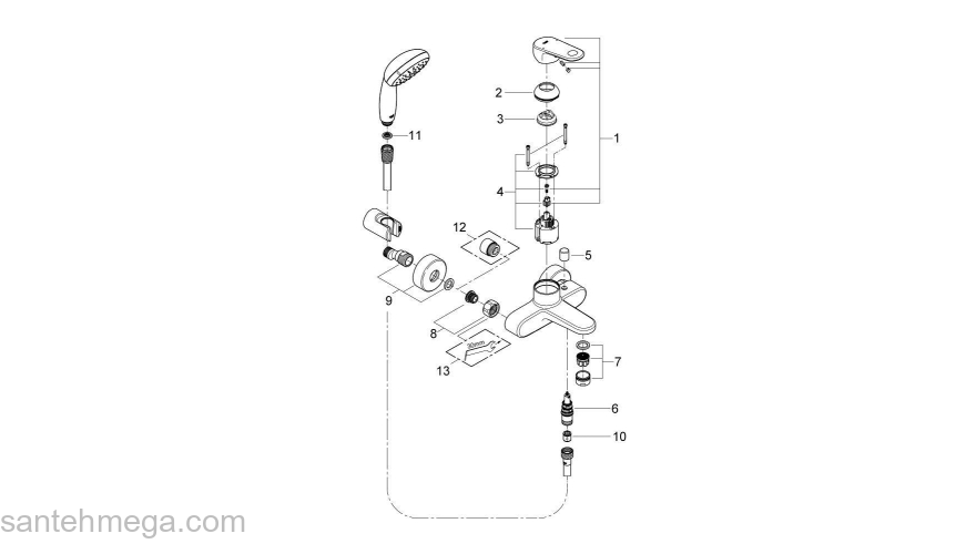 Смеситель для ванны GROHE Europlus II 33547002. Фото