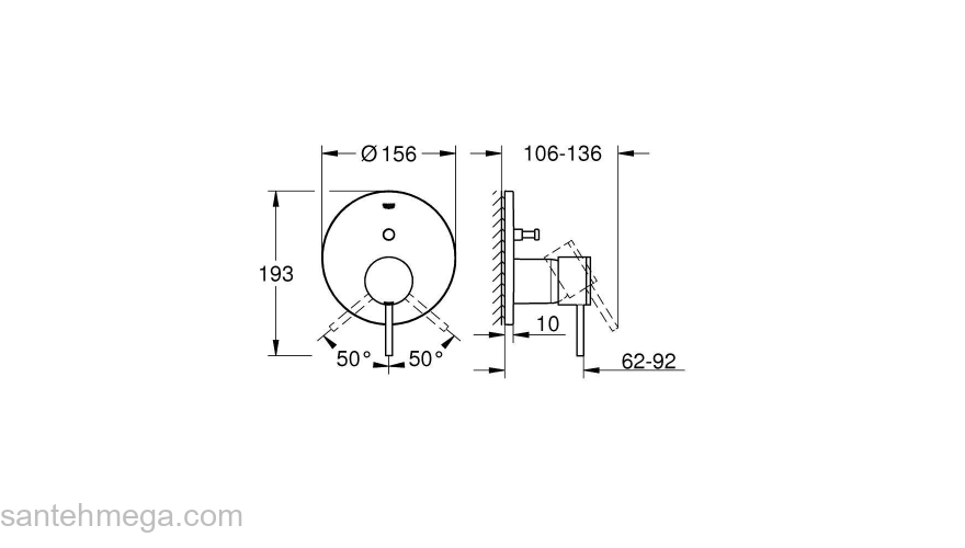 Смеситель для ванны GROHE 24066AL3 atrio New, темный гарфит, матовый. Фото