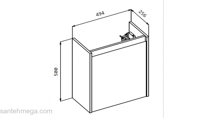 Тумба под раковину подвесная левосторонняя BELBAGNO KRAFT MINI-500/260-1A-SO-RNN-L Rovere Nebrasca Nature. Фото