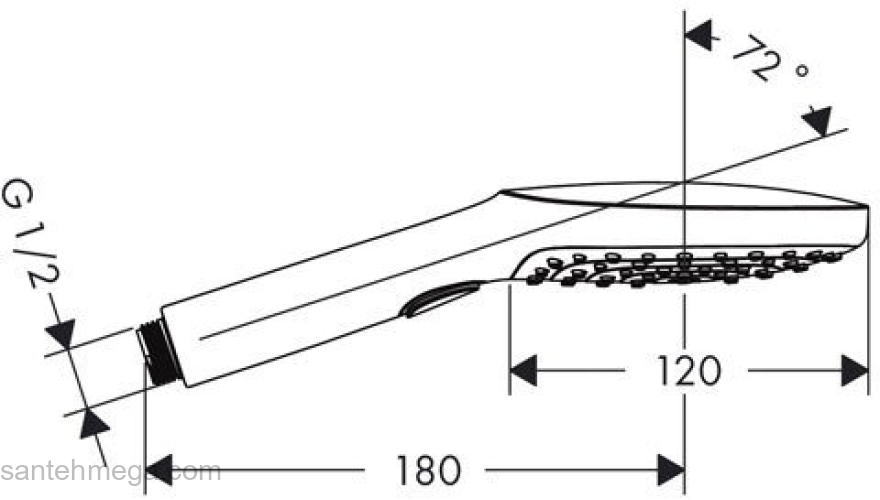 Ручной душ Hansgrohe Raindance Select 120 Air 3jet (хром/белый) 26520400. Фото