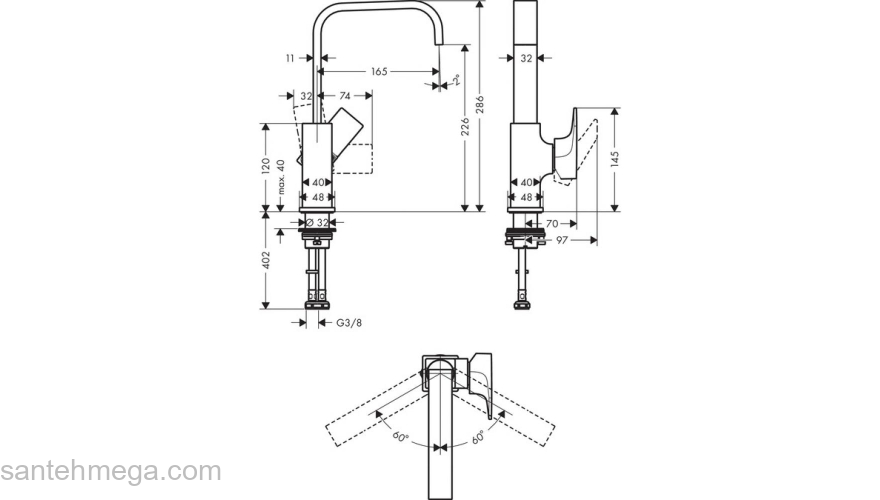 Смеситель Hansgrohe Metropol раковины 32511990, полированное золото. Фото