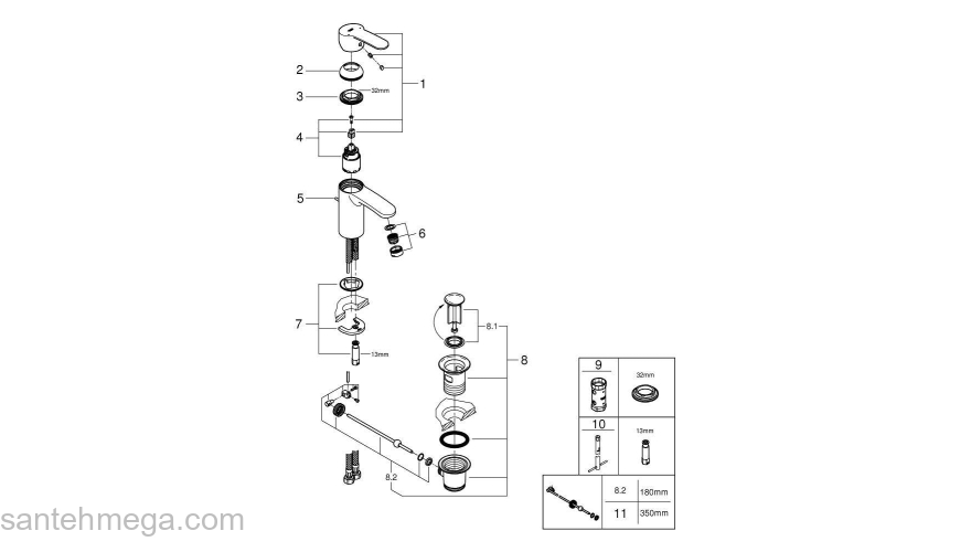 Смеситель для раковины Grohe Eurostyle Cosmopolitan 3355220E. Фото