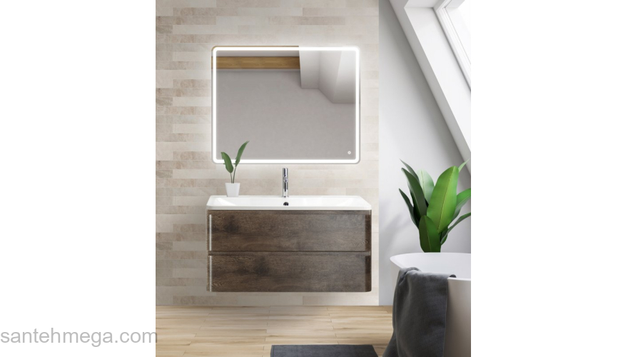 Тумба под раковину подвесная BELBAGNO ALBANO-1000-2C-SO-RNG Rovere Nature Grigio. Фото