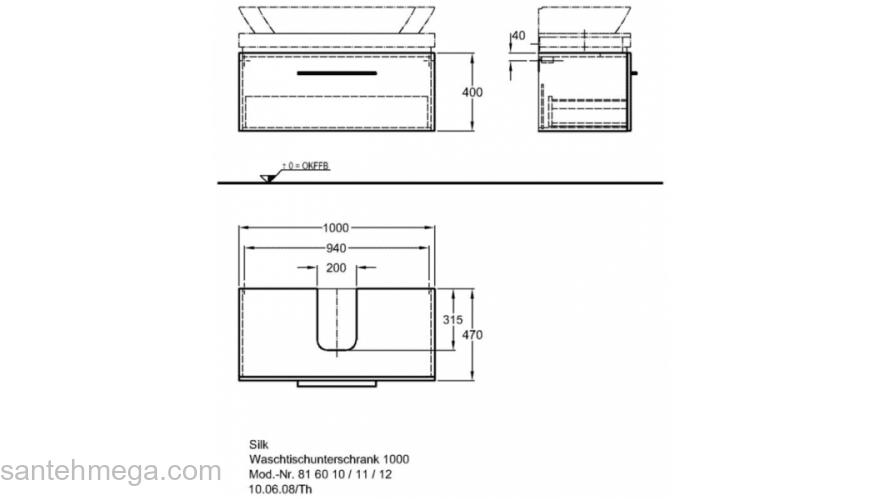Тумба под раковину KERAMAG Silk 816012000. Фото