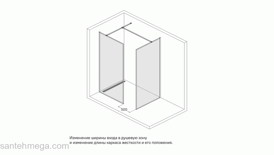 Душевая перегородка IDDIS Walk In Slide 90х195 SLI8CS9i23