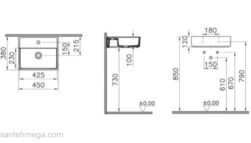 Раковина-чаша Vitra ArchiPlan 45х38 7400B003-0001. Фото