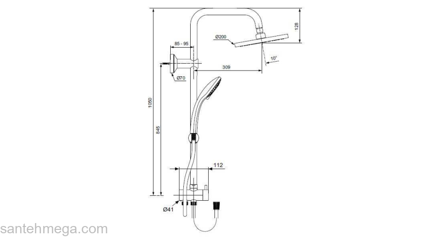 Душевая система IDEAL STANDARD Idealrain Eco A6281AA. Фото