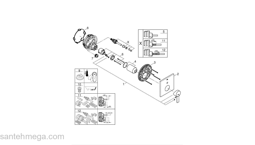 Смеситель для ванны GROHE 24070000 Allure, хром. Фото