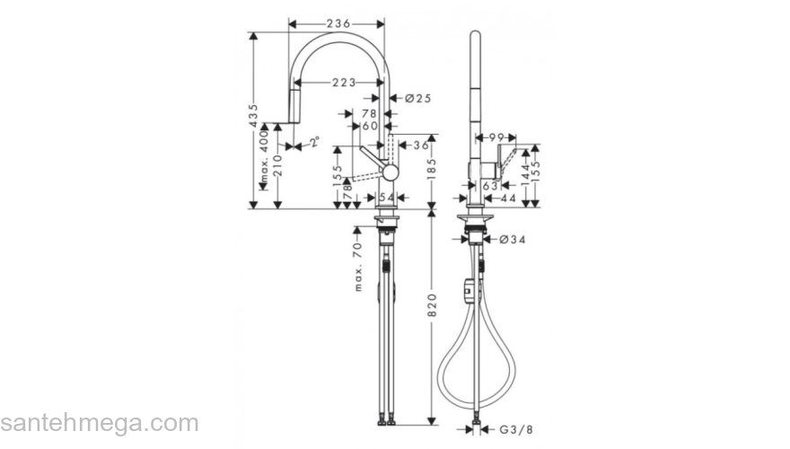 Смеситель Hansgrohe Talis M54 для кухонной мойки 72802000 хром. Фото