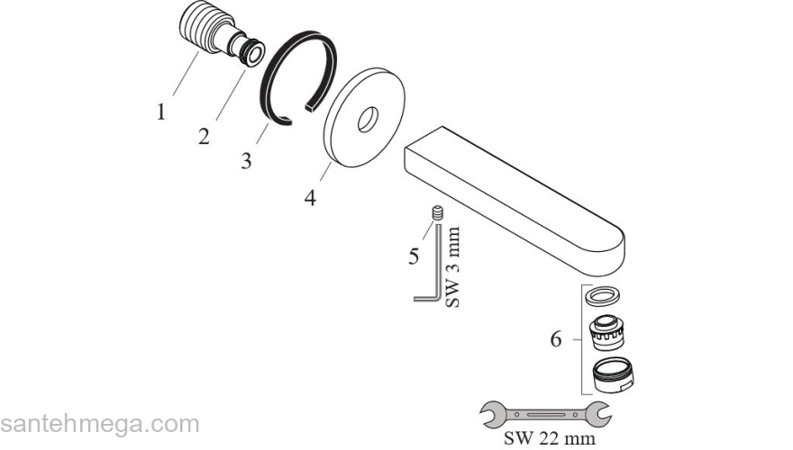 Излив на ванну Hansgrohe 14420000. Фото