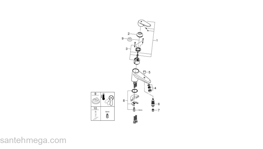 Смеситель для ванны GROHE Eurodisc Сosmopolitan 33192002. Фото