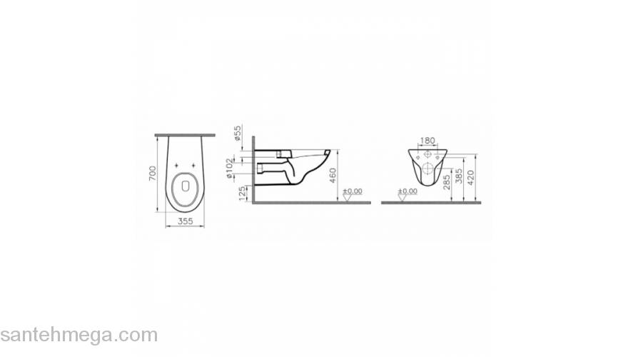 Унитаз подвесной Vitra Arkitekt 6107B003-0075. Фото