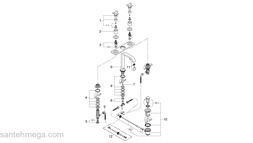 Смеситель для раковины GROHE Allure 20143000. Фото