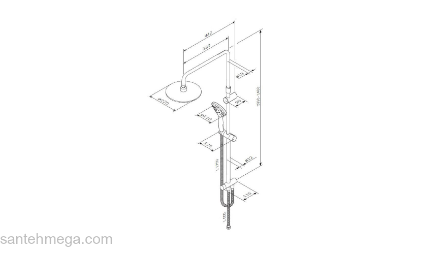 Душевая система ShowerSpot AM.PM Gem F0790100. Фото