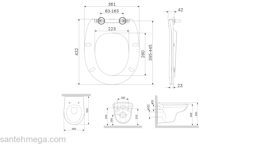 Унитаз подвесной безободковый с сиденьем микролифт AM.PM Sense C741700SC. Фото