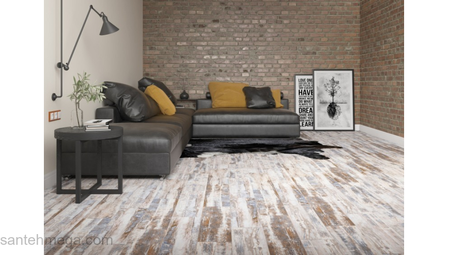 CERSANIT C-BR4M092D Керамический гранит Bergen 185х598 серый. Фото