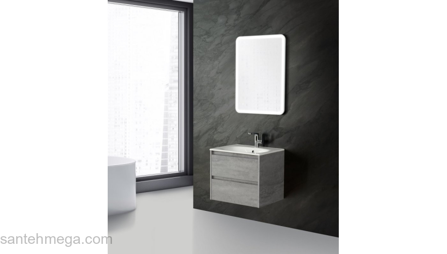 Тумба под раковину подвесная BELBAGNO KRAFT-1000-2C-SO-CG Cemento Grigio. Фото