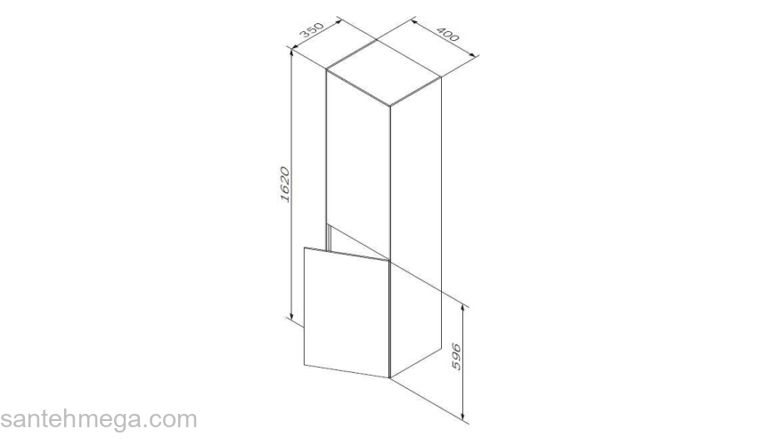 Шкаф-пенал подвесной 40 см, универсальный, белый матовый AM.PM Inspire 2.0 M50ACHX0406WM. Фото