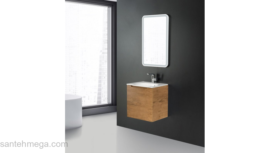 Тумба под раковину подвесная правосторонняя BELBAGNO ETNA-500-1A-SO-RN-P-R Rovere Nature. Фото