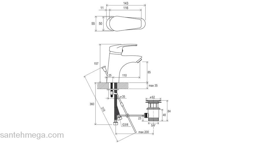 Смеситель для раковины RAVAK Neo X070016. Фото