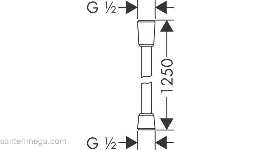 Душевой шланг Hansgrohe Isiflex с защитой от перекручивания 125 см. 28272670, матовый черный. Фото
