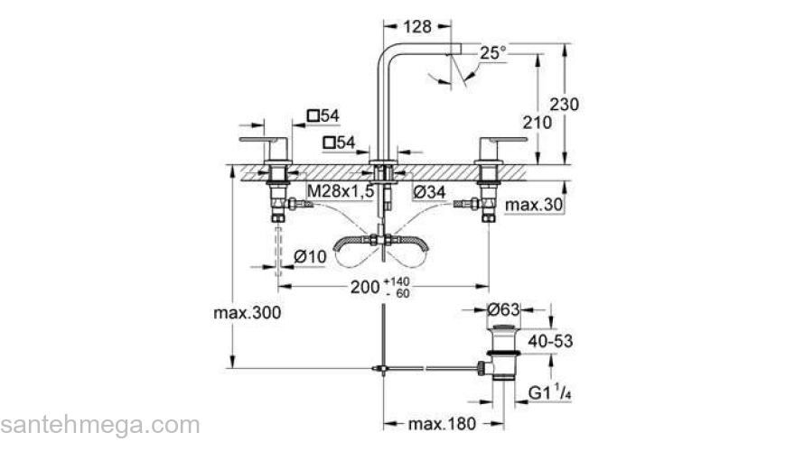 Смеситель для раковины GROHE Quadra 20307000. Фото