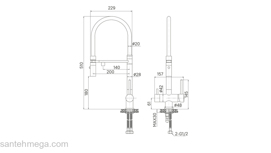 Смеситель для кухни с фильтром и гибким изливом матовое золото Ace IDDIS ACEMGFFi05. Фото