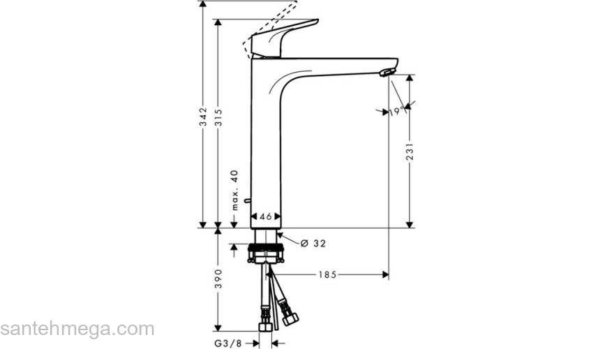 Смеситель для раковины Hansgrohe Focus 230 31531000. Фото