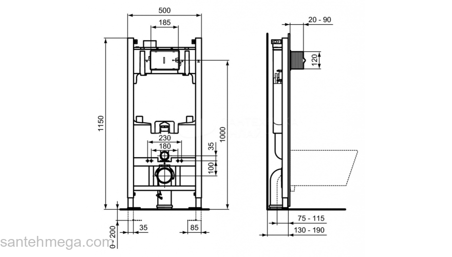 Инсталляция IDEAL STANDARD R046367 PROSYS Eco Frame 2.0. Фото