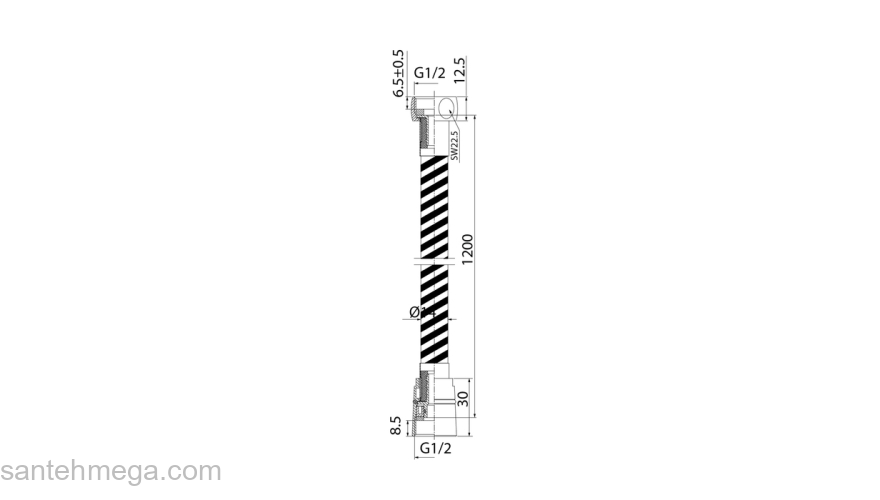 A5061112 Шланг д/душа ПВХ армиров. 1.2м. Фото